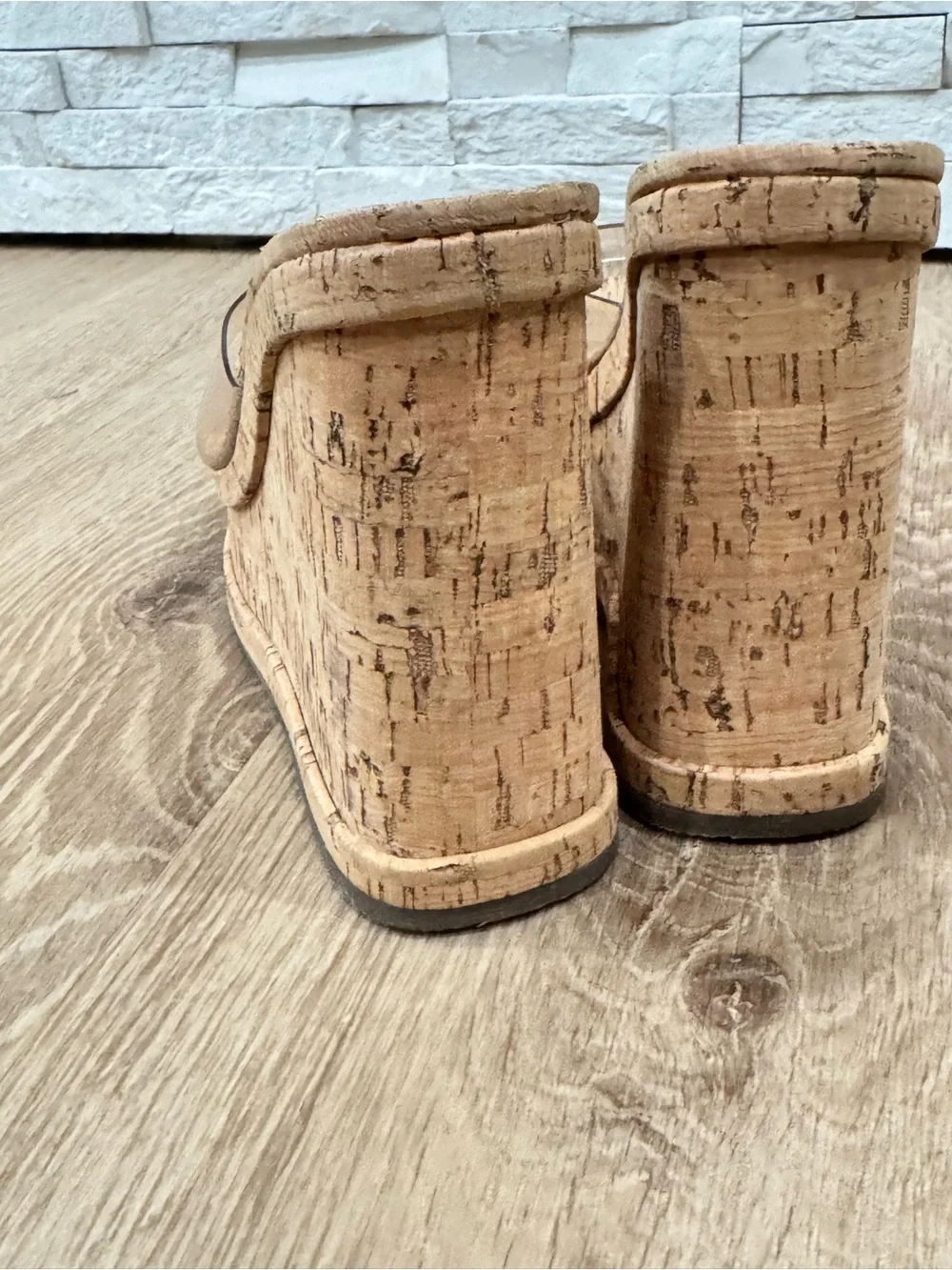 Schutz Dalle Clear Vinyl Cork Platform Wedge Sandals NWOT Women’s 6.5B